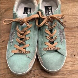 Golden Goose Mint Sneakers with Silver Star size 39